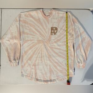 Walt Disney World Spirit Jersey Tie Dye Pink and White Long Sleeve Shirt Size XS
